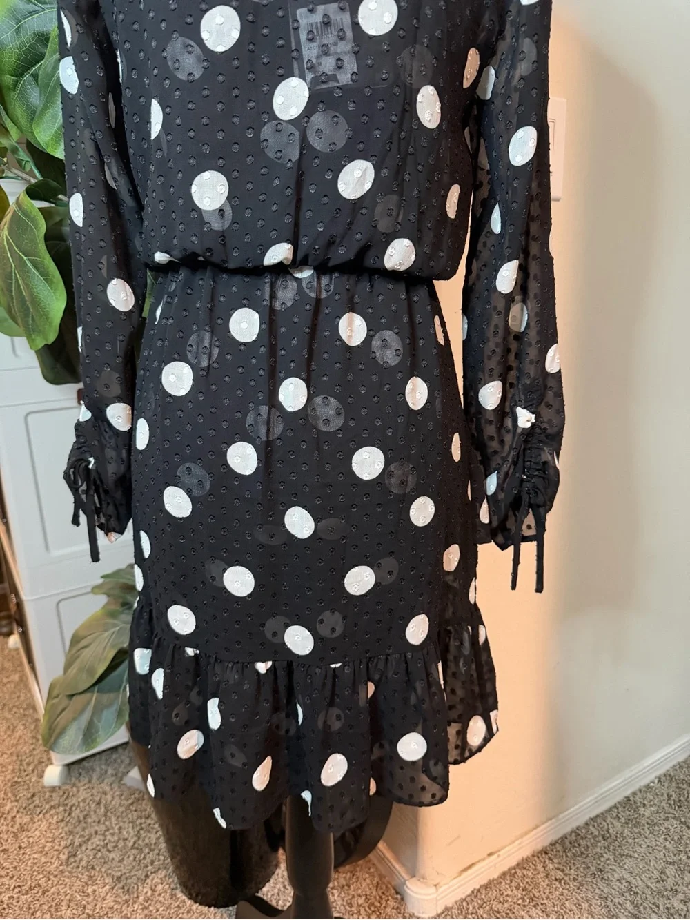 LIU.JO Milano Black and White Polka Dot Mini Dress